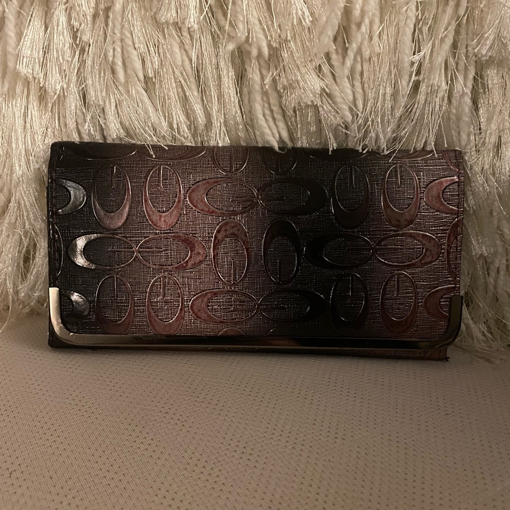 Ombré Pink Black Wallet Clutch Organizer Wristlet Faux Leather 7x4 - Picture 2 of 5